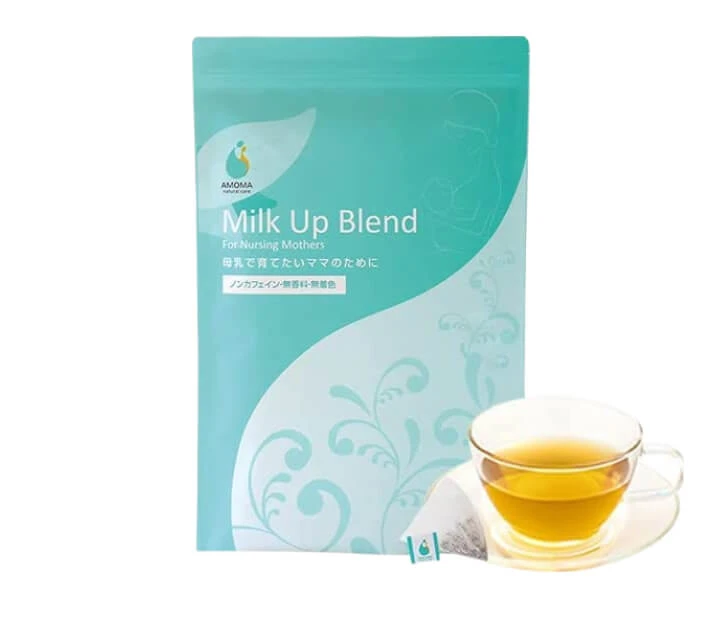 ミルクアップブレンド パッケージとティーカップ
